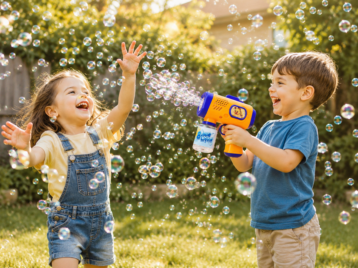Automatic Bubble Gun — Orange or Green