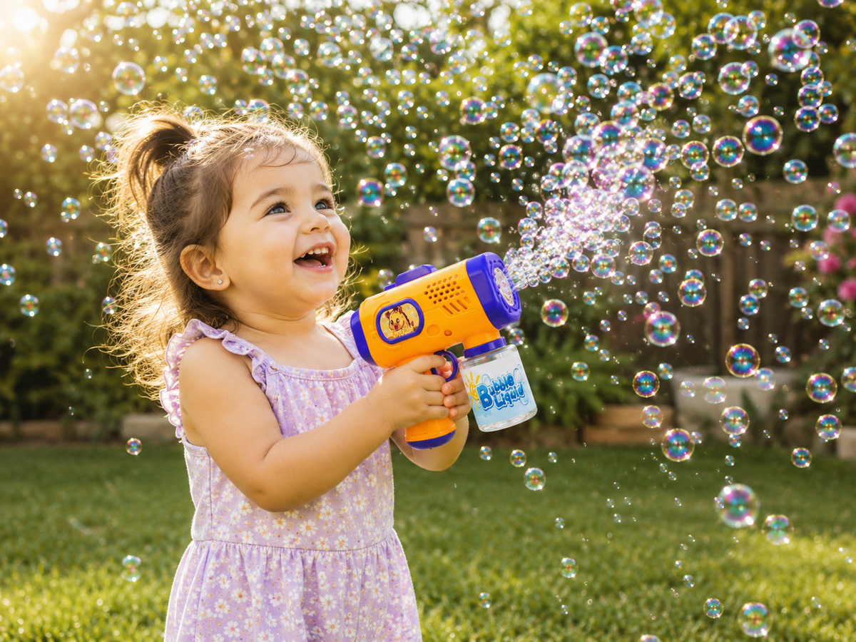 Automatic Bubble Gun — Orange or Green