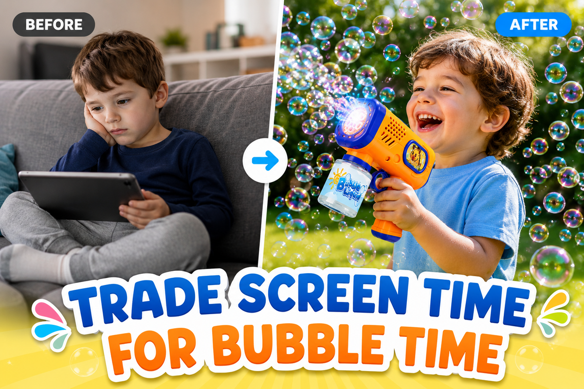Automatic Bubble Gun — Orange or Green