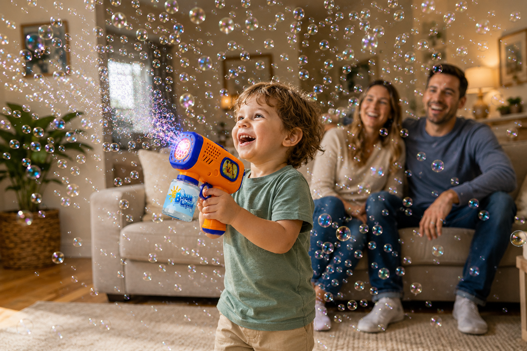 Automatic Bubble Gun — Orange or Green
