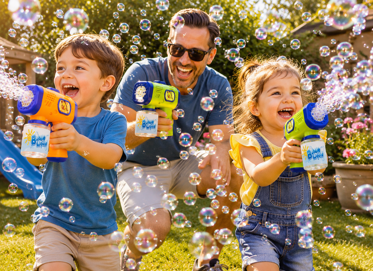 Automatic Bubble Gun — Orange or Green